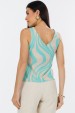Blusa Regata de Alfaiataria Feminina Ana Julia - Line Aquatic Green - Tlic Rio