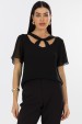 Blusa de Alfaiataria Feminina Astrid - Preto - Tlic Rio