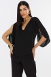 Blusa Manga Aberta de Alfaiataria Feminina Luisa - Preto - Tlic Rio