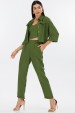 Camisa Cropped de Alfaiataria Feminina Katy - Verde Militar - Tlic Rio