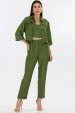 Camisa Cropped de Alfaiataria Feminina Katy - Verde Militar - Tlic Rio
