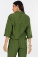 Camisa Cropped de Alfaiataria Feminina Katy - Verde Militar - Tlic Rio