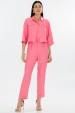 Camisa Cropped de Alfaiataria Feminina Katy - Rosa Lipstick - Tlic Rio