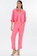 Camisa Cropped de Alfaiataria Feminina Katy - Rosa Lipstick - Tlic Rio