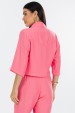 Camisa Cropped de Alfaiataria Feminina Katy - Rosa Lipstick - Tlic Rio