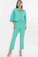 Camisa Cropped de Alfaiataria Feminina Katy - Verde Aquatic Green - Tlic Rio