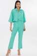 Camisa Cropped de Alfaiataria Feminina Katy - Verde Aquatic Green - Tlic Rio