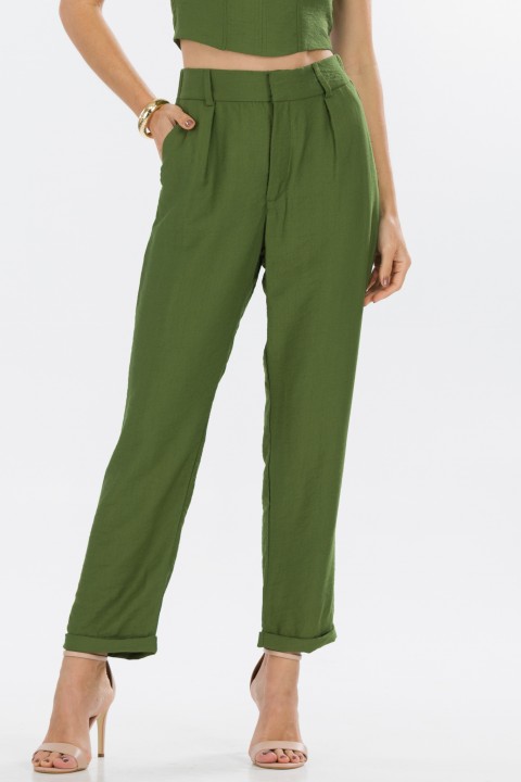 Calça Jogger de Alfaiataria Feminina Silvia - Verde Militar - Tlic Rio