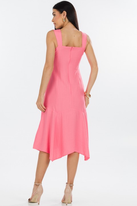 Vestido Midi de Alfaiataria Feminina Lilian - Rosa Lipstick - Tlic Rio