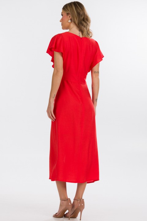 Vestido Midi de Alfaiataria Feminina Marjorie - Vermelho  Kinchi - Tlic Rio