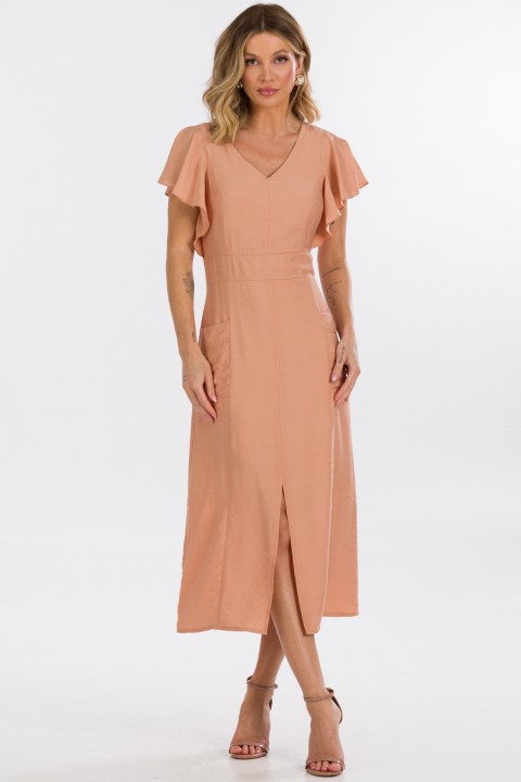 Vestido Midi de Alfaiataria Feminina Marjorie - Nude Homus - Tlic Rio