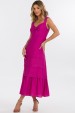 Vestido Midi de Alfaiataria Feminina Ariane - Rosa Fucsia - Tlic Rio