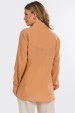Blusa Alongada Manga Longa de Alfaiataria Feminina Samanta - Camel Clay - Tlic Rio
