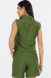 Camisa Regata de Alfaiataria Feminina Lizzie - Verde Militar - Tlic Rio