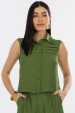 Camisa Regata de Alfaiataria Feminina Lizzie - Verde Militar - Tlic Rio
