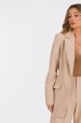 Blazer Manga Longa de Alfaiataria Feminina Flora - Bege Champagne - Tlic Rio