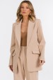 Blazer Manga Longa de Alfaiataria Feminina Flora - Bege Champagne - Tlic Rio