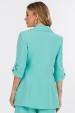 Blazer Manga 3/4 de Alfaiataria Feminina Magda - Verde Aquatic Green - Tlic Rio