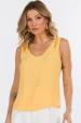 Blusa Regata Alça com Detalhe de Alfaiataria Feminina Emanuelly - Amarelo Harmony - Tlic Rio