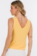 Blusa Regata Alça com Detalhe de Alfaiataria Feminina Emanuelly - Amarelo Harmony - Tlic Rio