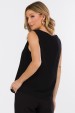 Blusa Regata com Detalhe Frontal de Alfaiataria Feminina Stacy - Preto - Tlic Rio