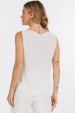 Blusa Regata com Detalhe Frontal de Alfaiataria Feminina Stacy - Off White - Tlic Rio