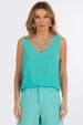 Blusa Regata com Detalhe Frontal de Alfaiataria Feminina Stacy - Verde Aquatic Green - Tlic Rio