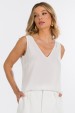 Blusa Regata Tradicional de Alfaiataria Feminina Raiza - Off White - Tlic Rio