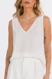 Blusa Regata Tradicional de Alfaiataria Feminina Raiza - Off White - Tlic Rio