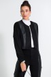 Casaco Curto de Suede de Alfaiataria Feminina Hermione - Preto - Tlic Rio