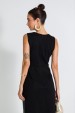 Vestido Midi com Pesponto de Alfaiataria Feminina Scarllet - Preto  - Tlic Rio