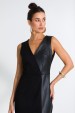 Vestido Midi com Pesponto de Alfaiataria Feminina Scarllet - Preto  - Tlic Rio