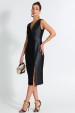 Vestido Midi com Pesponto de Alfaiataria Feminina Scarllet - Preto  - Tlic Rio