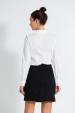 Camisa Alongada com Gola Destacada de Alfaiataria Feminina Princess - Off White - Tlic Rio