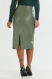Saia Midi com Recortes Frontais de Alfaiataria Feminina Katarina - Verde Pinho - Tlic Rio