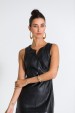 Vestido Midi com Recortes Frontais de Alfaiataria Feminina Marini - Preto  - Tlic Rio