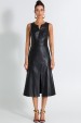Vestido Midi com Recortes Frontais de Alfaiataria Feminina Marini - Preto  - Tlic Rio