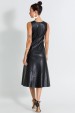 Vestido Midi com Recortes Frontais de Alfaiataria Feminina Marini - Preto  - Tlic Rio