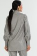 Camisa Alongada de Alfaiataria Feminina Anelise - Cinza - Tlic Rio
