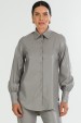 Camisa Alongada de Alfaiataria Feminina Anelise - Cinza - Tlic Rio