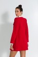 Casaco Alongado de Tweed Elegante de Alfaiataria Feminina Paris - Vermelho - Tlic Rio