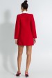 Casaco Alongado de Tweed Elegante de Alfaiataria Feminina Paris - Vermelho - Tlic Rio