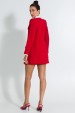 Casaco Alongado de Tweed Elegante de Alfaiataria Feminina Paris - Vermelho - Tlic Rio