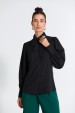 Camisa Tradicional com Laço na Gola de Alfaiataria Feminina Selma  - Preto - Tlic Rio