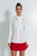 Camisa Tradicional com Laço na Gola de Alfaiataria Feminina Selma  - Off White - Tlic Rio