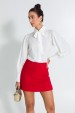 Camisa Tradicional com Laço na Gola de Alfaiataria Feminina Selma  - Off White - Tlic Rio