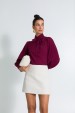 Camisa Tradicional com Laço na Gola de Alfaiataria Feminina Selma  - Bordo - Tlic Rio