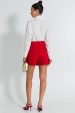 Shorts Saia de Tweed Curto de Alfaiataria Feminina Aquila - Vermelho - Tlic Rio