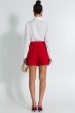 Shorts Saia de Tweed Curto de Alfaiataria Feminina Aquila - Vermelho - Tlic Rio