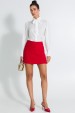 Shorts Saia de Tweed Curto de Alfaiataria Feminina Aquila - Vermelho - Tlic Rio